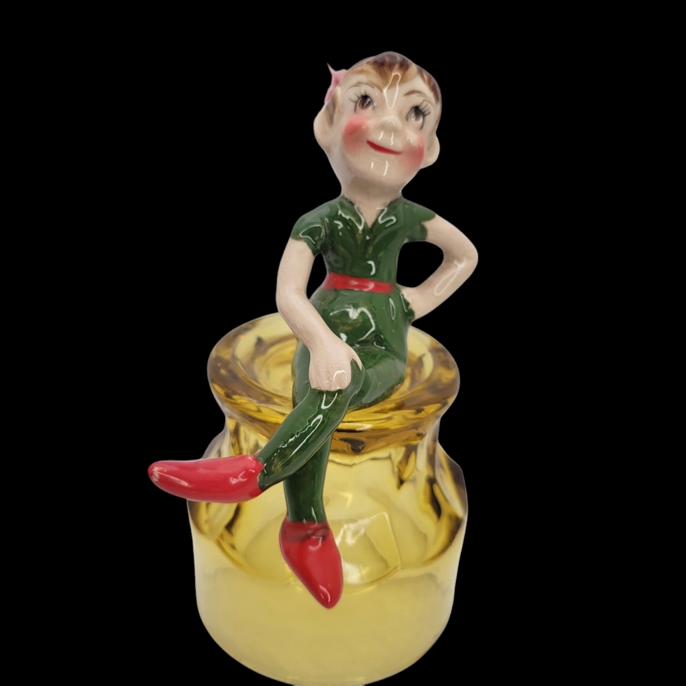 Rare 1955 Kreiss Peter Pan Figurines Disney Sprite Elf Christmas Pixies Set Of 4 - Picture 4 of 11